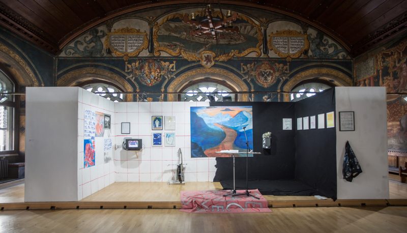 Installation im historischen Rathaussaal Wasserburg & Liveauftritt zur großen Wasserburger Kunstauststellung 2016